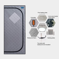 Full-Size Portable Infrared Sauna with Panels,FCC Certified, Infrared Sauna tent–Personal Home Spa&Heating Foot Pad, Controller, Foldable Chair and Reading Light, Effortless Installation, Rapid