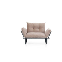 Futon Sofa Bed, Lounge Memory Foam Sleeper Couch for Living Room, Convertible Modern Chenille Sofa for Compact Living Spaces, 49" W (Beige)