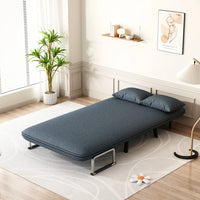 39″ Convertible Chair Bed,Tri-Fold Sofa Bed with 5-Position Adjustable Backrest and Pillow,Leisure Chaise Recliner Chair with Sturdy Steel Frame,Comfortable Sleeper Chair for Home Office