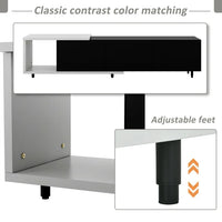 Modern Solid Wood TV Stand - 84.6 Inch Modern Entertainment Center for up to 80 Inch TV Screen - Black TV Cabinet - Glossy & Matt Paint Media Console Table for Media Player, Game Console, Black