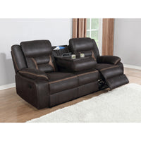 Triple Tree Greer Brown Upholstered Tufted Sofa with Pillow Top Arms