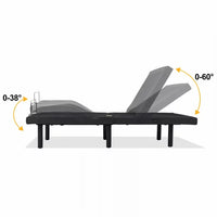 Queen Size Adjustable Bed Frame Full with Massage, Adjustable Bed Base with Dual USB Ports, Head and Foot Incline with Wireless Remote Control, Anti Snore
