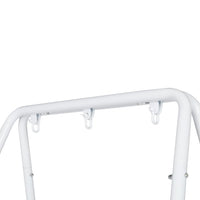 Hammock Chair Stand, Swing Stand with Hooks Fit for Most Hanging Chair, Ground Nails for Outdoor or Rubber Clamps for Indoor, Hanging Stand Only Max Load 550Ibs, Swing Chair not Include-White