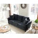 Modern Velvet Upholstered Couch with 2 Pillow, 78 Inch Width Sofa Couch for Living Room Furniture, 3 Seater Accent Sofa with Solid Wood Legs for Small Space, Bedroom, Apartment, Studio, Black