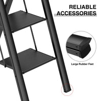 4 Step Step Stool, Ladder Folding with Wide Anti-Slip Pedals and Comfort Handgrip for Kitchen Household and Office, Lightweight Capacity 300lbs Sturdy Step Ladder (Black)