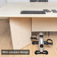 Mini Exercise Bike, Under Desk Bike Pedal Exerciser, Portable Foot Cycle Arm & Leg Peddler Machine with LCD Screen Displays, Home Use Hands and Feet Trainer