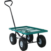 Heavy-Duty Steel Garden Cart, Folding Utility Wagon Cart with Removable Sides and 180°Rotating Handle,Metal Steel Wagon Cart for Outdoor, Lawn, Yard, Farm,Green,Weight Capacity 550 Lbs