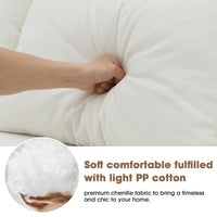 Sectional Sofa Sleeper Couch, Chenille Upholstered L-Shape Sleeper Sofa with 2 Pillows & Armrest, Convertible Modular Minimalist Sofa for Apartment Living Room, 2 PC Free Combination, White