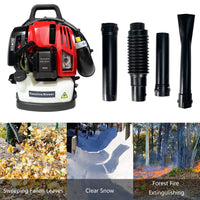 Leaf Blower, Snow Blower, 52CC,530CFM,175MPH ,2 Stroke Air Cooling Gasoline Backpack Leaf Blower, Backpack Blower, Snow Blower for Garden, EPA Compliant, Red