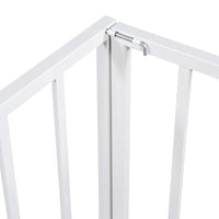 Full Size Floor Bed for Kids and Toddlers, Metal Montessori Floor Bed with 21.7" High Full-Length Fence and Door, Safety Montessori Bed Frame for Kids Girls and Boys, No Slats Supports, White