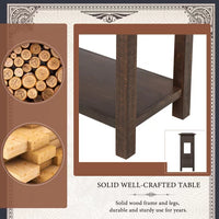 Rustic Solid Wood Console Table Entryway Table with 4 Drawers and Bottom Shelf, Brushed Texture Sofa Table Buffet Sideboard Table for Living Room/Bedroom/Entryway/Hallway(Espresso)