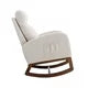 Modern Rocking Chair Nursery Upholstered Glider Chair with Side Pocket, Comfortable Rocking Accent Armchair with High Back and Rubber Wood Legs for Living Room Bedroom Reading Room Lounge, Beige