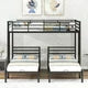 Metal Triple Bunk Beds,3 in 1 Beds,Full Over Two Twin Bunk Beds with Built-in Shelf & 2 Ladders & Full Length Safety Rail for Kids, Teens, Adults