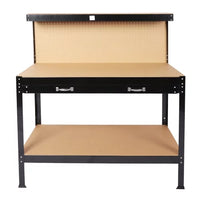 Workbench with Pegboard, Multipurpose Tool Organizers and Storage Work Table with Drawers and Peg Board, Work Benches for Garage Workshop, 45.3" (L) x 21.7" (W) x 55" (H), Black
