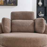 39"W Oversized Swivel Accent Chair with Moon Storage Ottoman, Round Swivel Barrel Chair with 4 Pillows,Loveseat Sofa Chair Lounger Armchair for Living Room,Coffee