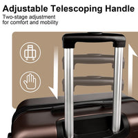 3 Piece Luggage Sets, Expandable ABS+PC Hardside Luggage with Spinner Wheels, Lightweight Durable Carry on Luggage Suitcase with TSA Lock for Women Men, 20"/24"/28" (Brown)