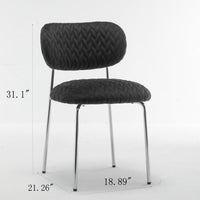Dining Chairs Set of 2, Mid Century Modern Upholstered Side Chairs with Metal Legs, Accent Kitchen Chair with Soft Velvet Seat Backrest for Living Room Chair for Vanity, Makeup, Leisure, Black