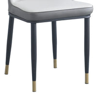 Dining Chair Set of 4, Modern PU Leather Kitchen Chairs with Iron Metal Gold Plated Legs, 4PCS Dining Chairs with High Back, Side Chair Diner Chair for Dining Room Bar Counter Living Room, White