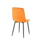 Velvet Dining Chair Set of 4, Modern Dining Kitchen Chair with Cushion Seat Back & Black Coated Legs, Indoor Upholstered Side Chair for Home Kitchen Restaurant Living Room, Orange
