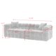 81" Sofa Couch with Two Throw Pillows, Modern Grain Fleece Fabric Upholstered 3 Seater Sofa Couch with Thicken Cushion & Hardware Feet, Accent Couch for Living Room Office Apartment, Blue