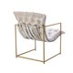 Accent Chair, Modern Velvet Upholstered Armchair with Open Metal Frame and Removable Cushions, Leisure Side Chair Vanity Chair for Living Room, Bedroom, Apartment, Beige