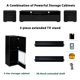 7 Pieces TV Stand Set, 82.6" Modern Minimalist Style TV Stand with 16 Color LEDs, Floating TV Cabinet Entertainment Center for 90” TV, Wood TV Console with Storage, Drawers & Open Shelves (Black)