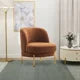 Modern Accent Chair Armchair, Sherpa Upholstered Barrel Chair with Golden Legs, 28.4"W Comfy Lounge Chair Single Sofa Armchair Club Chair for Living Room Bedroom Office Dorm Room, Camel