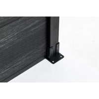 Black Fence, 6 FT* 6 FT Outdoor Garden Fence Wood Plastic Composite Fence with Protective Film, Privacy Fence Screen for Commercial and Residential, 9-Piece Set