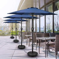 7.5 FT Patio Umbrella with Push Button Tilt & Crank,Outdoor Table Umbrella with 1.5" Aluminum Pole,Market Umbrella with 6 Durable Metal Ribs, Polyester Parasol for Patio,Garden,Deck,Backyard,Poolside