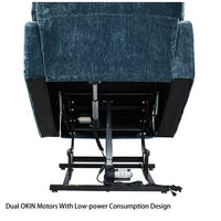 Flat Sleeping Dual OKIN Motor Power Lift Recliner Chair with Heat Massage for Elderly,Infinite Position Lay Flat 180° Recliner Chair,Soft Fabric Electric Recliner Sofa Chair for Living Room,Blue