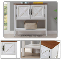 Farmhouse Coffee Bar Cabinet with Storage,Wood Buffet Sideboard Cabinet with 2 Doors and Open Bottom Shelf,Entryway Accent Cabinet Console Table for Living Room Dining Room Hallway,Antique White