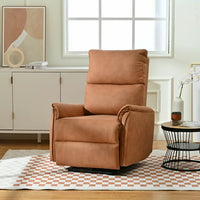 Electric Power Recliner Chair, Reclining Chair with USB Charging Ports and Side Control Button,Home Theater Seating, Upholstered Foam Lounge Single Sofa for Living Room Bedroom, Orange