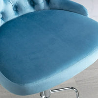 Bar Stool Swivel Chairs Set of 2, Velvet Adjustable Height Barstools with Tufted Back and Footrest, Modern Upholstered Tall Bar Stools Dining Chairs for Home Pub Kitchen Island Cafe, Light Blue