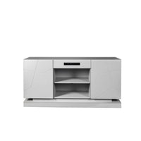 66.9" LED TV Stand with Bluetooth Speaker, Entertainment Center with 2-Door Storage Cabinets and Open Shelves, Media Console Table suit for up to 65 Inch TVs,for Living Room Bedroom Office