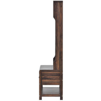 Hall Tree with 2 Drawers and 2 Shelves, 69" Hall Tree with 4 Hooks and Hinged Lid, Entryway Wooden Coat Rack Shoe Bench with Bottom Shelf for Living Room Entrance Hallway, Tiger