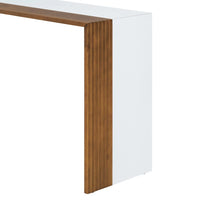 Modern Console Table for Entryway, Minimalist Style Sofa Table with Color-blocked for Living Room, Hallway, Office (Brown+White)