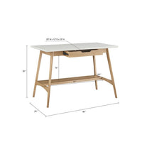 48inch Computer Desk, Wood Writing Desk with 1 Drawer and Shelf, Home Office Desk with Spacious Desktop, Natural