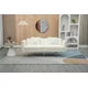 Loveseat Sofa, Modern Polyester Upholstered Accent Sofa Couch with Low Back and Acrylic Feet, 2-Seater Convertible Sleeper Bed Futon Sofa with 2 Pillows for Living Room Bedroom Office, White