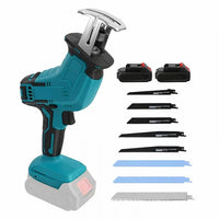 Variable Speed Electric Reciprocating Saw, Lightweight 20V 2.0Ah Cordless Battery Powered Sawzall with 8 Saw Baldes and Built-in LED Light for Cutting, Blue