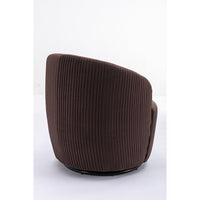Swivel Barrel Chair,Velvet Accent Chair, Upholstered Comfy Side Corner Sofa Chair,Leisure Lounge Singe Round Sofa Armchair for Living Room,Nursery,Bedroom,Office, Lounge,Chocolate