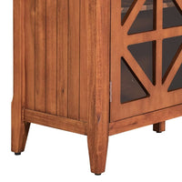 62.2" Rustic Accent Cabinet, Modern Console Table Sideboard, Vintage Wood Storage Cabinet, Narrow Sideboard With 3 Doors and Adjustable Shelves, for Living Room Dining Room, Brown