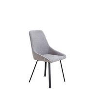 Modern Dining Chairs Set of 2, Upholstered Side Chairs, Adjustable Kitchen Chairs, Accent Chair with Soft Seat Backrest and Metal Legs, for Living Room Kitchen Bedroom Cafe, Gray