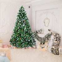 Artificial Christmas Tree 6FT,Snow FlockedChristmas Tree with Pine Cones Xmas Pine Tree for IndoorOutdoor Holiday Decorations with Foldable Metal Stand,920 Branch Tips