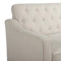 2 Seat Sofa Couch with Square Arms,Modern upholstered Fabric Tufted Polyester Loveseat Sofa with Removable Cushions and Solid Wood Legs, Suitable for Living Room Apartment Office(Beige)