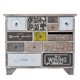 Storage Cabinet with 13 Drawers, Modern Accent Media Console Decorative Cabinet Entry Table with Wood Frame & Colorful Pattern, Sideboard Buffet Entertainment Center for Living Room Bedroom, Gray