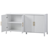 Modern Storage Cabinet, Wooden Sideboard with Metal Handles and Ample Storage Space, Wide Console Table with Smooth Tabletop Surface and Solid Legs for Living Room,Entryway,Hallway, White