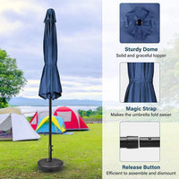 7.5 FT Patio Umbrella with Push Button Tilt & Crank,Outdoor Table Umbrella with 1.5" Aluminum Pole,Market Umbrella with 6 Durable Metal Ribs, Polyester Parasol for Patio,Garden,Deck,Backyard,Poolside