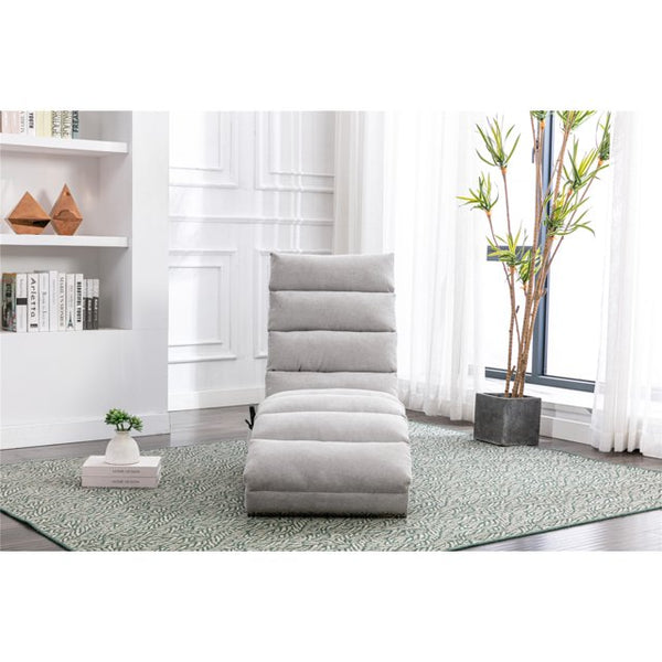 Massage Chaise Lounge with Heating Fuction , Electric Recliner Chaise Chair, Ergonomic Electric Massage Chair with Side Pockets and 5-Modes, Modern Long Lounger for Office or Living Room,Light Grey