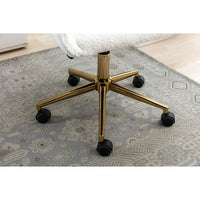 Modern Teddy Home Office Chair Swivel Desk Chair Adjustable Accent Armchair Upholstered Modern Desk Chair with Gold Base Ergonomic Study Seat Vanity Stools for Living Room Bedroom, White