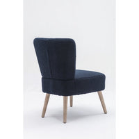 Accent Chair,Modern Teddy Fabric Armchair with Wooden Legs,Upholstered Tufted Back Club Chair Side Chair for Living Room Bedroom Home Office,Blue